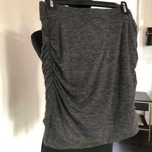Gray ruched cotton sweater